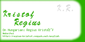 kristof regius business card